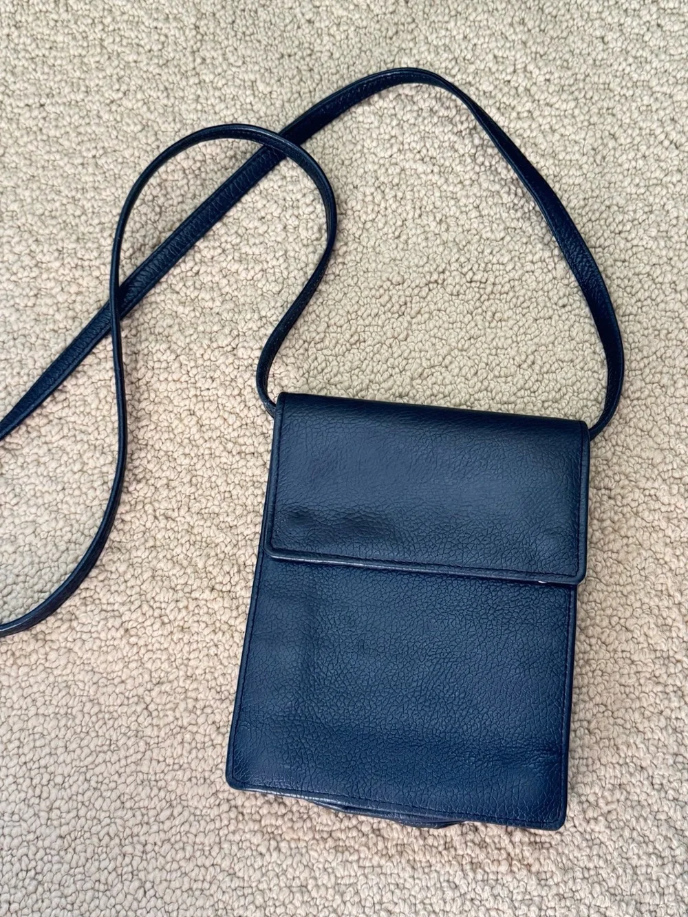 Tusk adjustable Navy Blue Leather Crossbody Bag